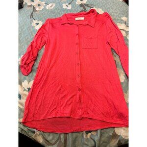 5 FOR $15 Pink rose small button down shirt